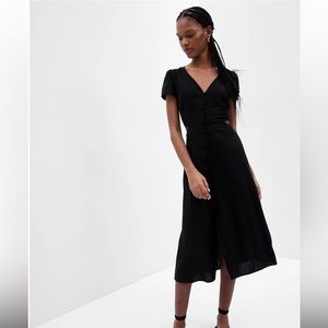 GAP linen blend cutout dress. Size 4 petite (4p), black